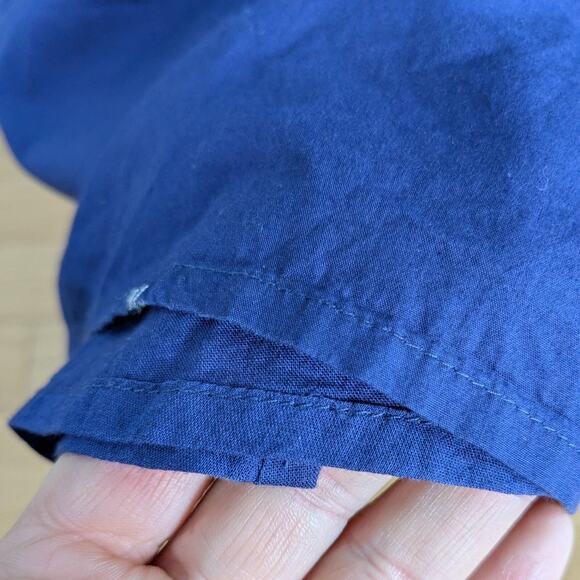 Tori Richard Maxi Dress 12 Blue Halter Tropical Palm Tree Long Beachy Navy - Picture 9 of 12